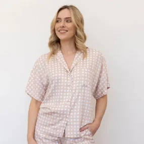 Arianna Bamboo Pyjama Shirt - Tuscany Gingham by Mulberry Threads
