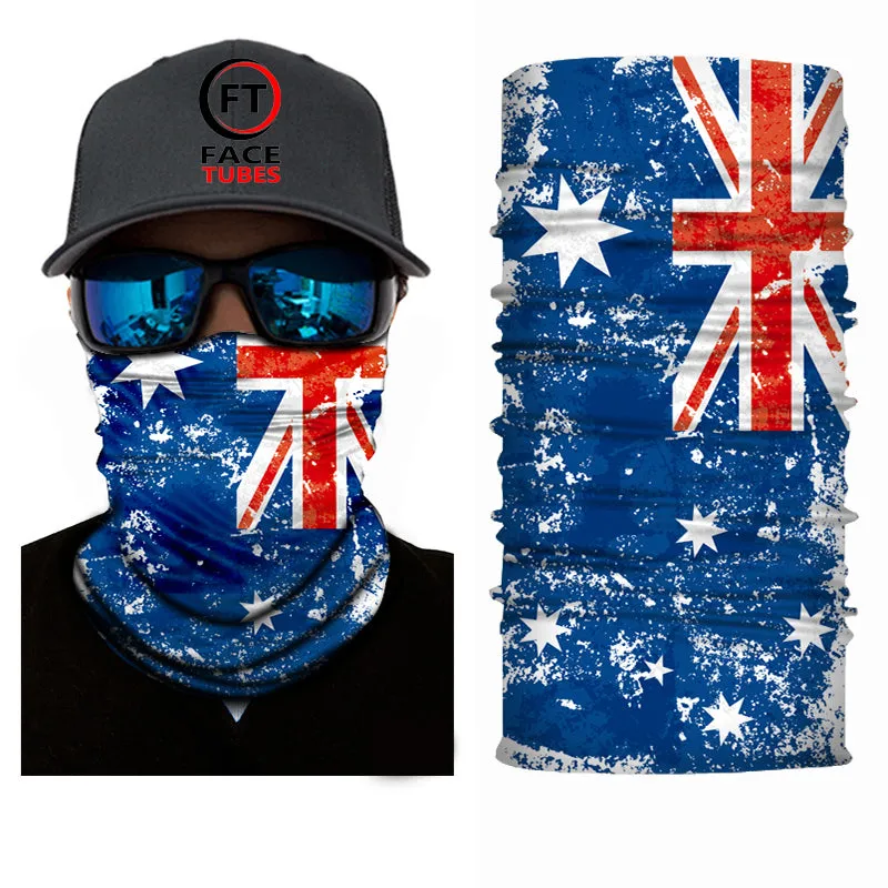 Australia Flag Ripped Face Tubes
