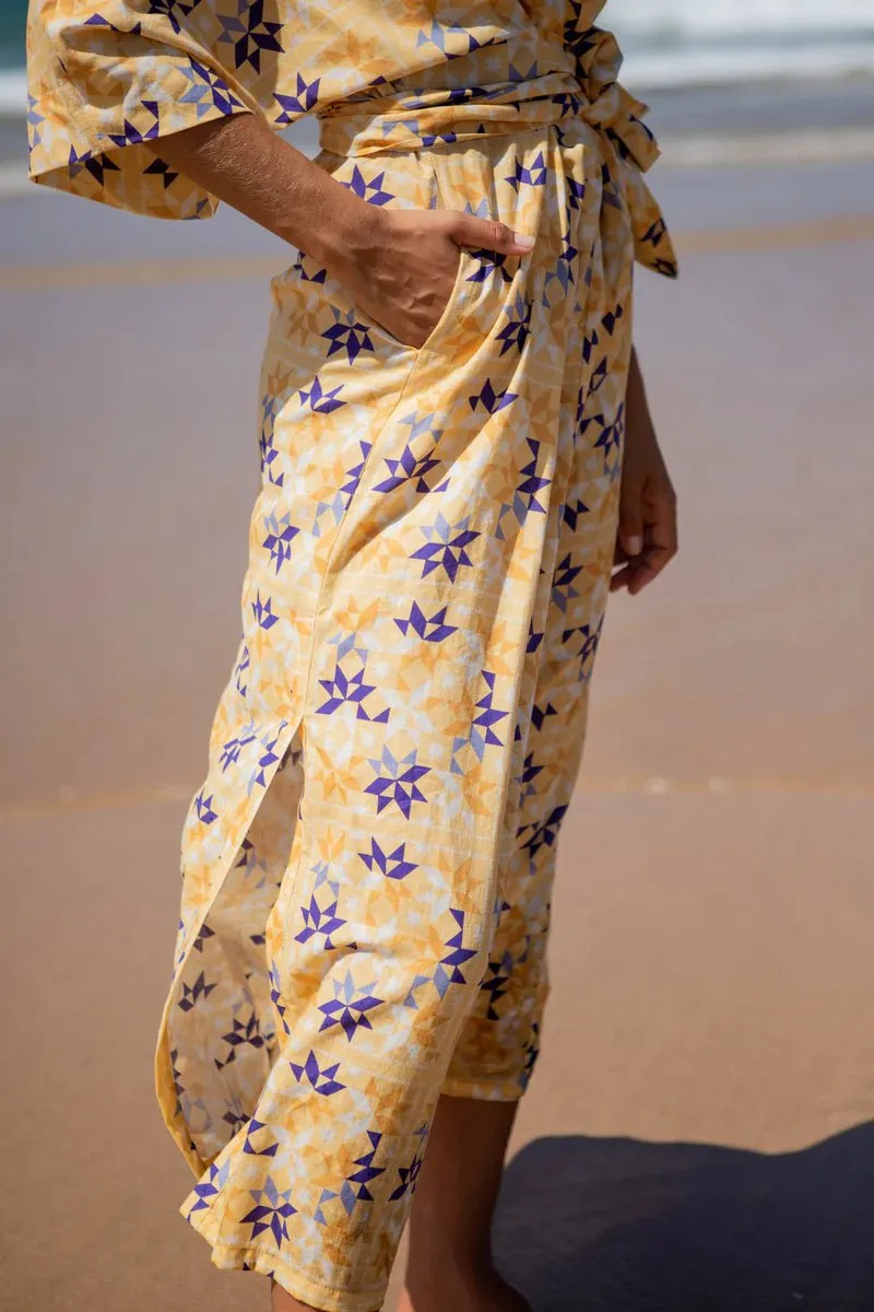 Bianca Wrap Kimono in Yellow Bird