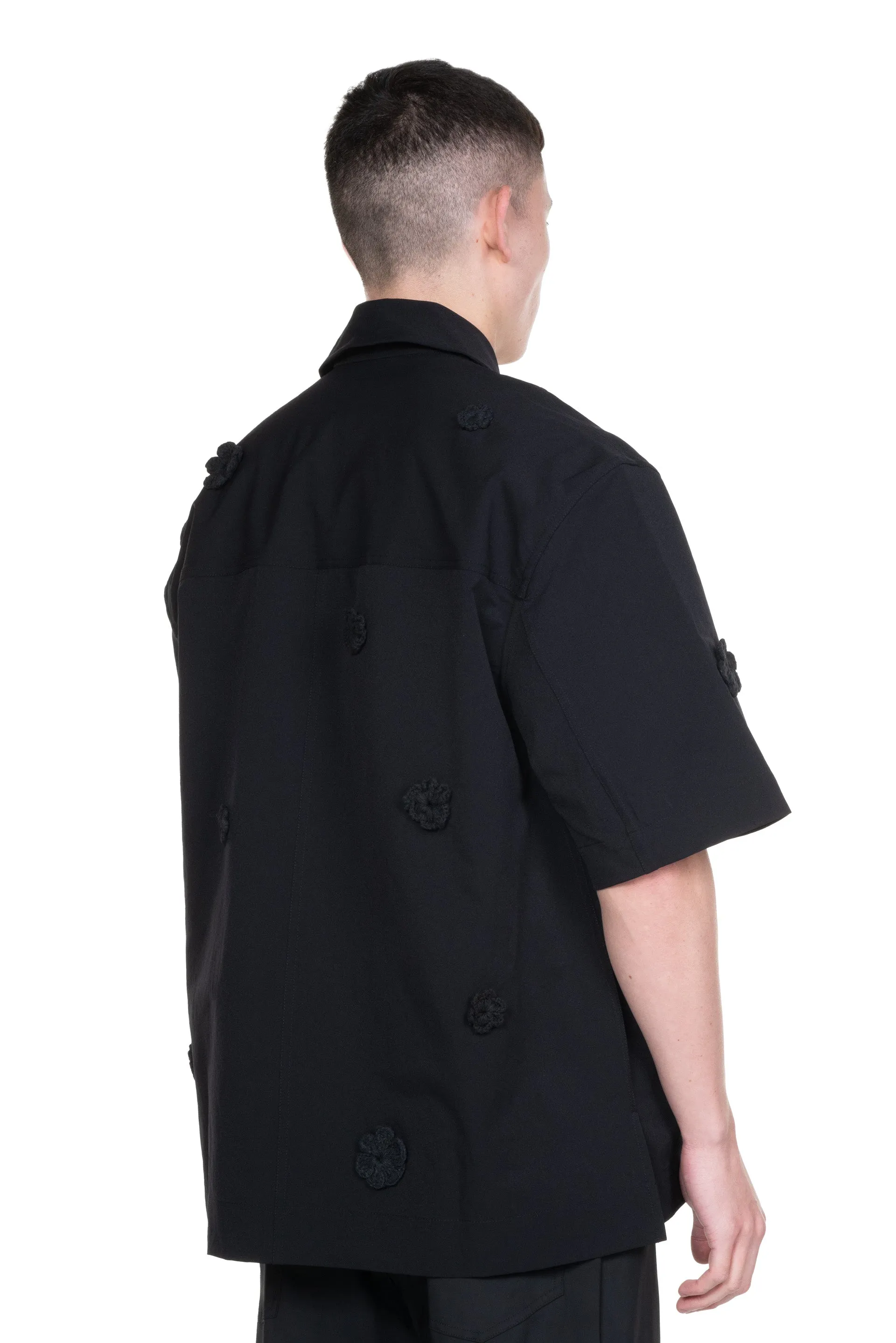 Black Zip Up Box Shirt