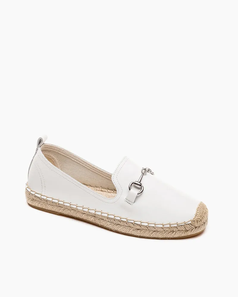 Classic Metal Buckle Slip On Espadrilles Loafer