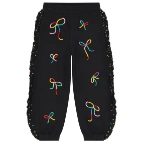 Embroidered Bow Joggers