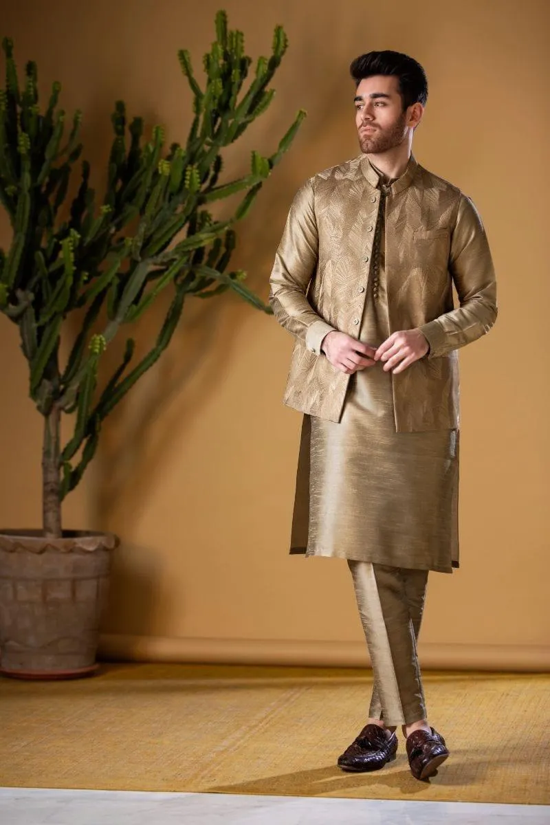 GEM Garments - Ejadi - Waistcoat - Gold - 1 Piece - Viscose Polyester