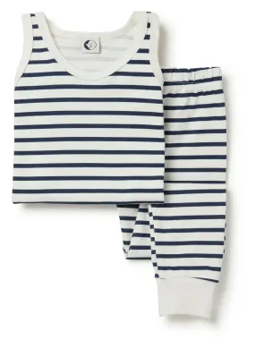 Kids Vest & Legging Set | Navy Breton