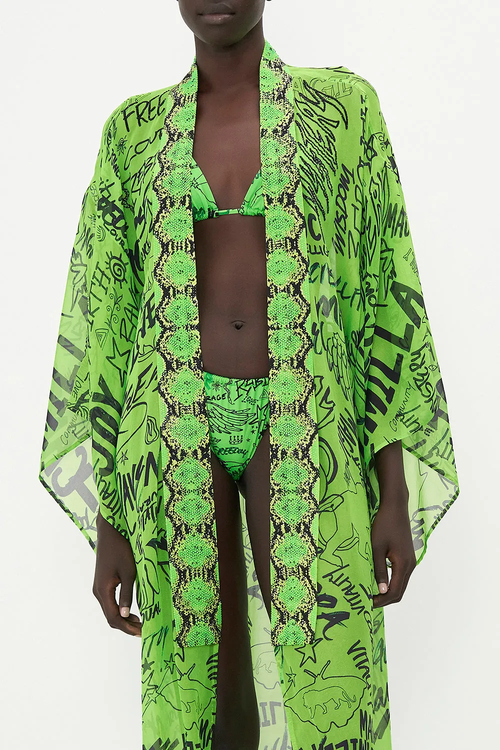 KIMONO LAYER WITH COLLAR ANTI EUTHORITY ANIMAL EUTHORITIES
