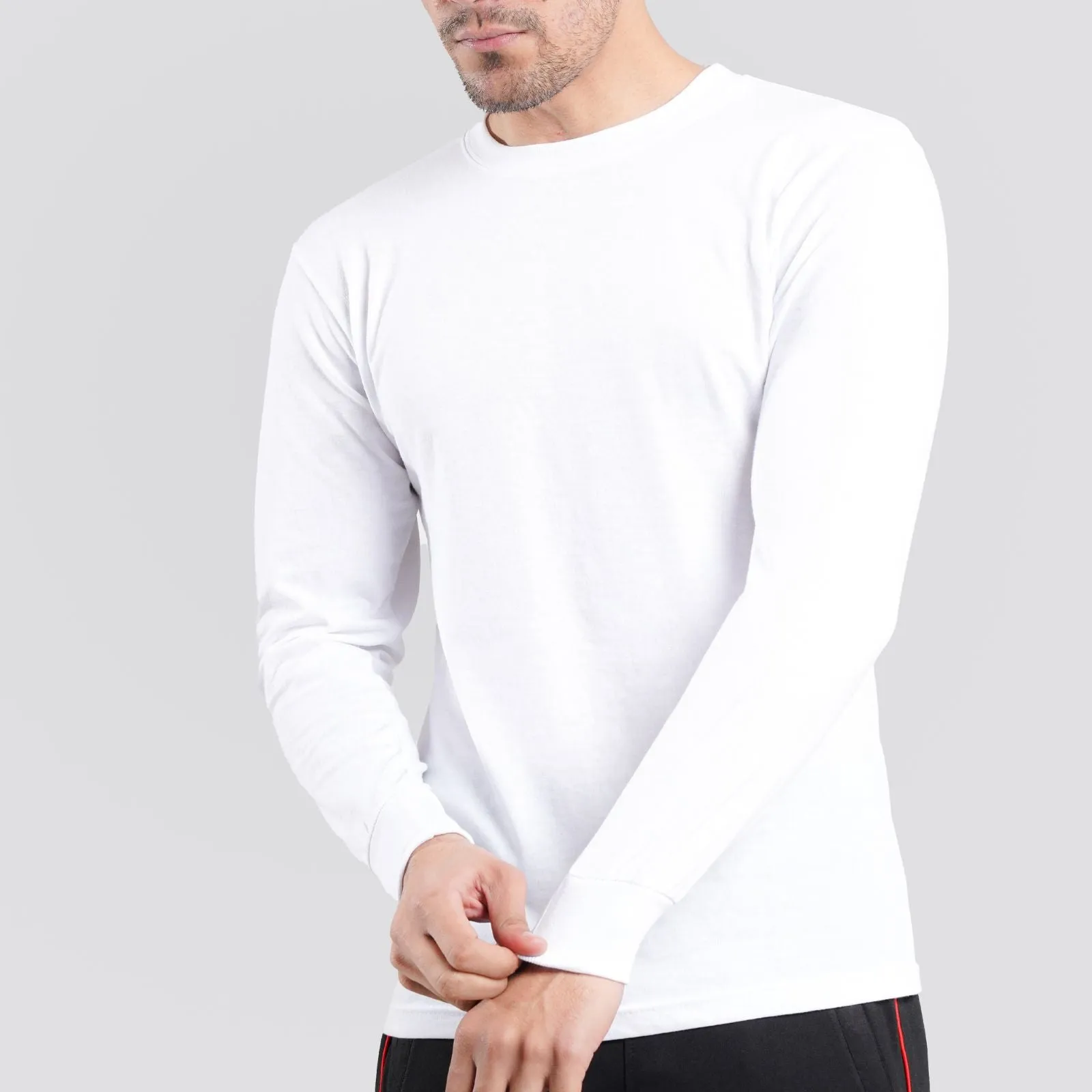 Long Sleeves Mini Thermal White Tee Shirt |  Pack of 6, 12, 24 and 48.