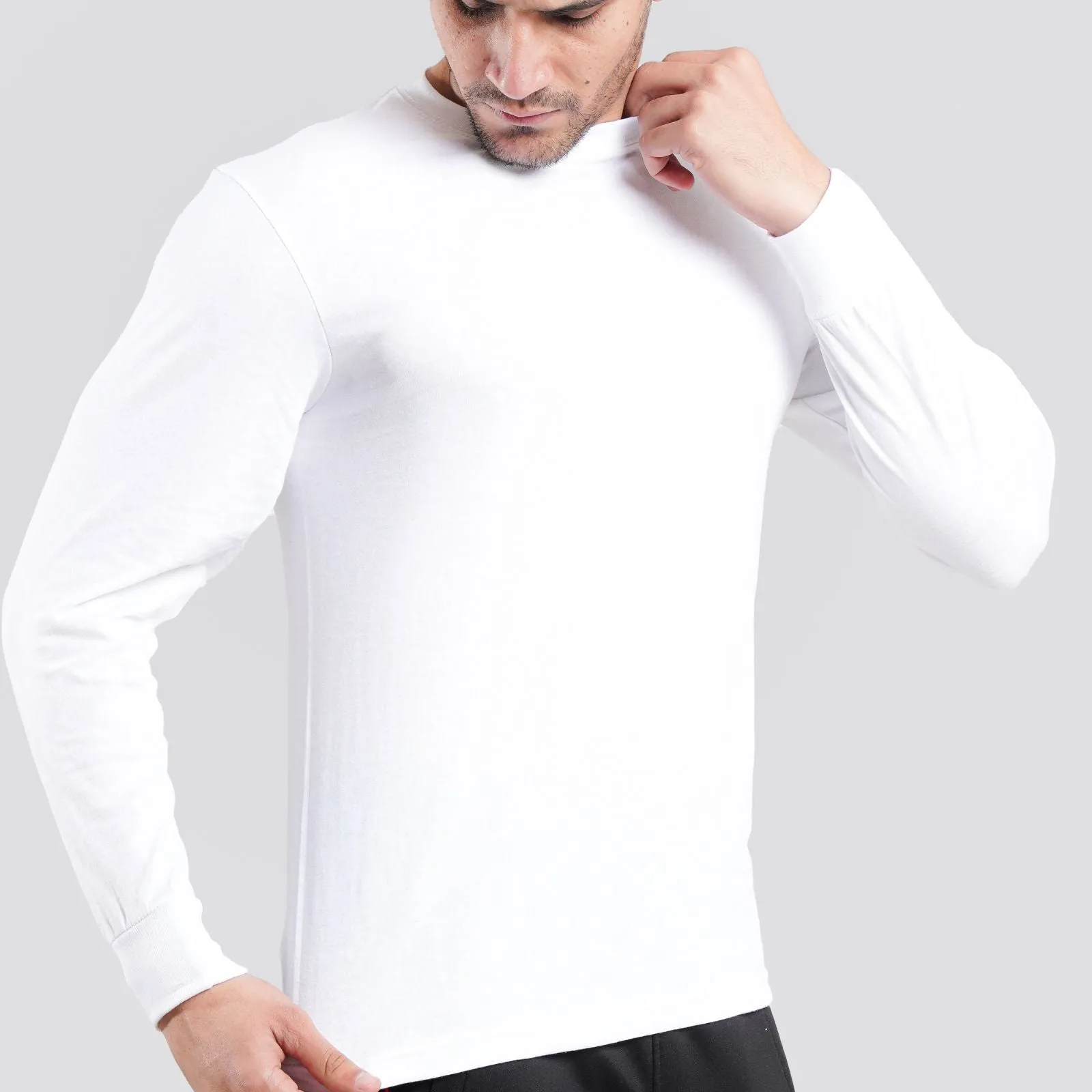Long Sleeves Mini Thermal White Tee Shirt |  Pack of 6, 12, 24 and 48.