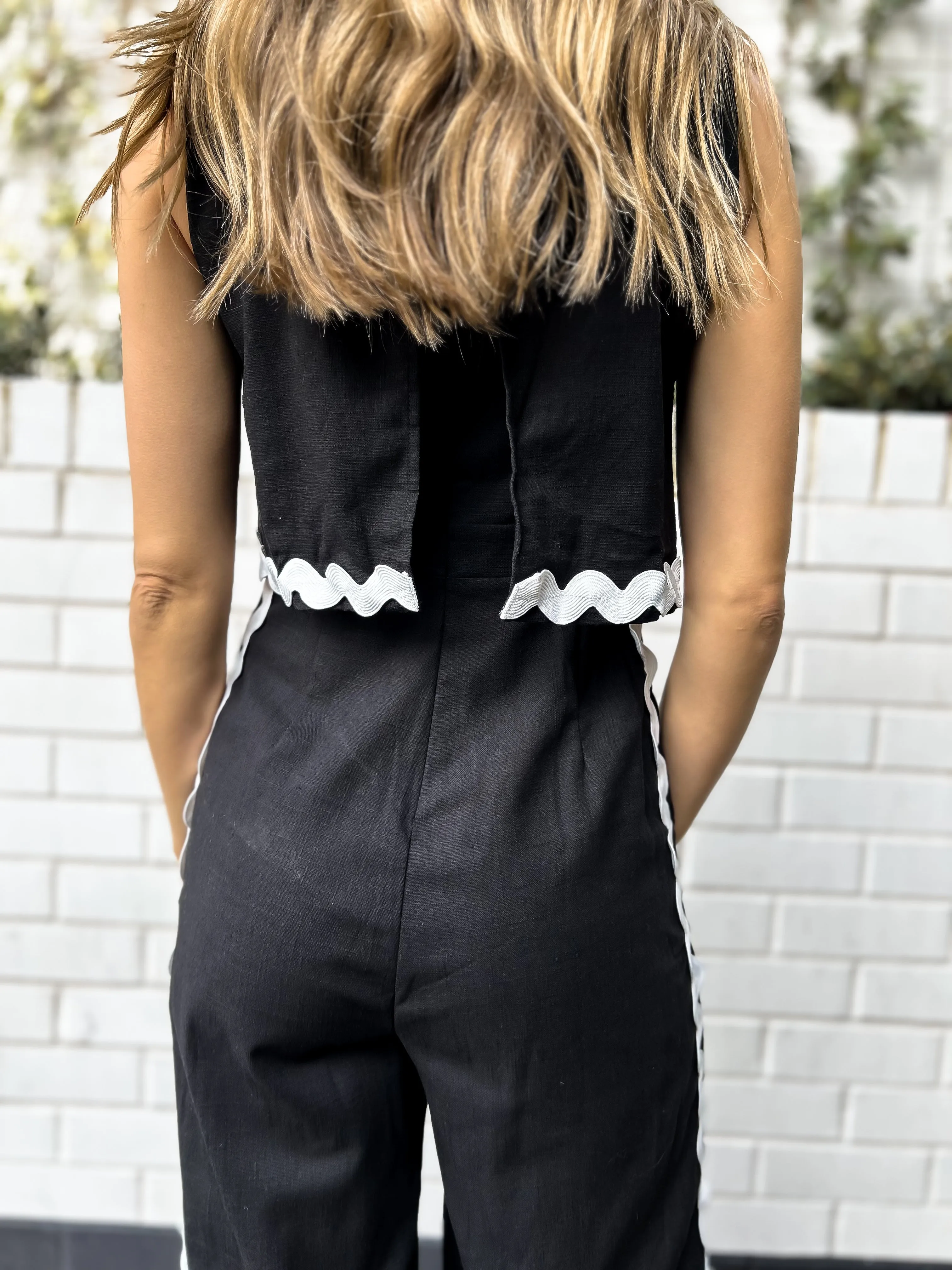 NERISSA Ric Rac Jumpsuit - Black