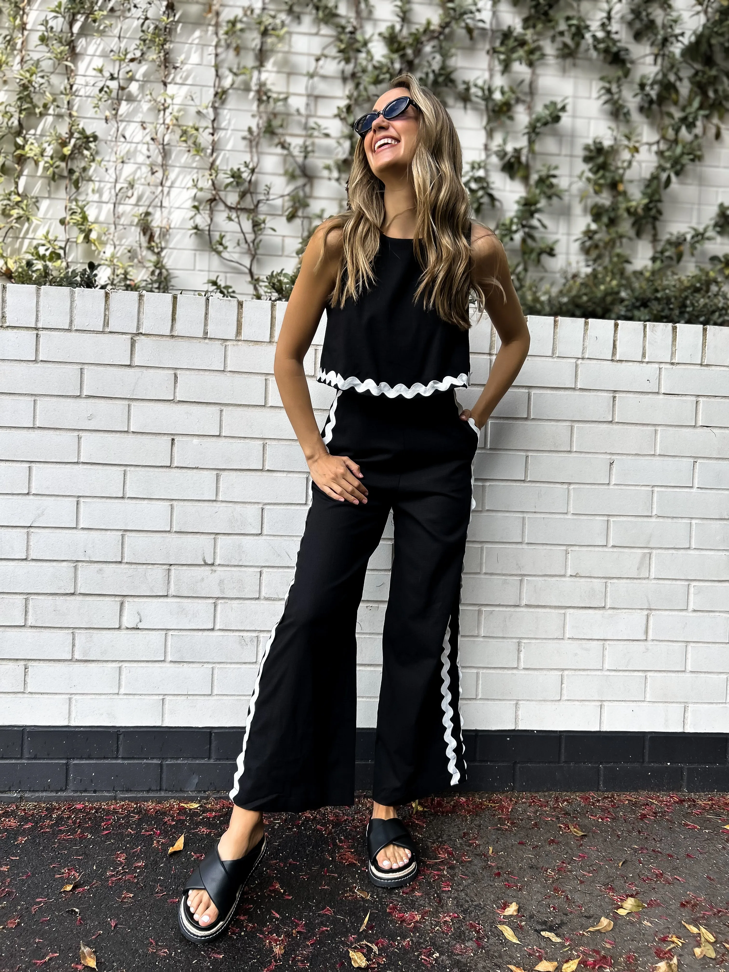 NERISSA Ric Rac Jumpsuit - Black