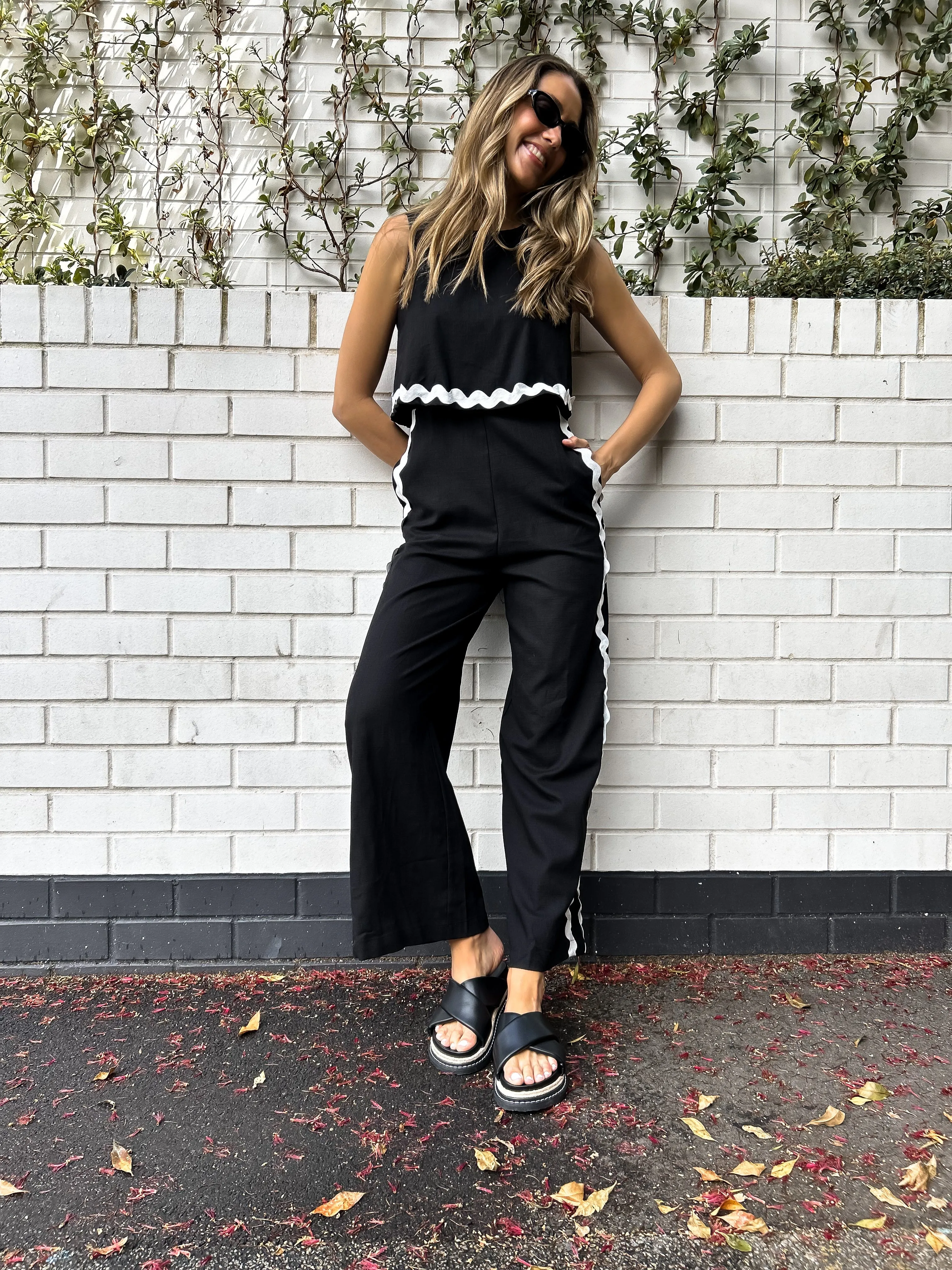 NERISSA Ric Rac Jumpsuit - Black