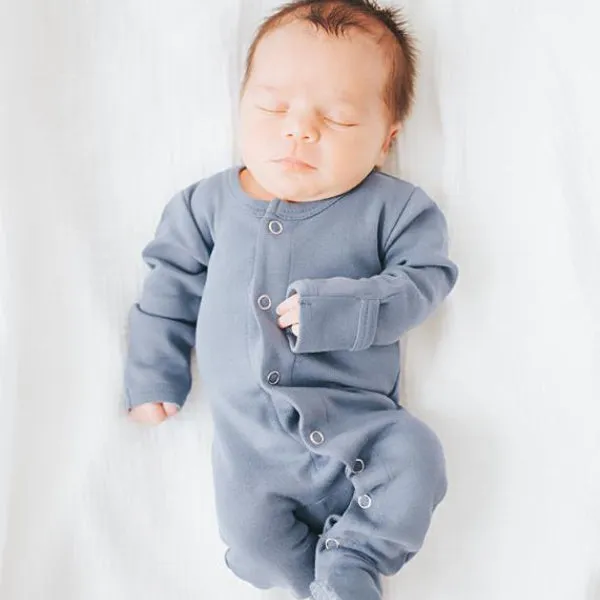 Organic Snap Footie | Slate