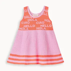 Paris - Coral Stripe Knit Baby & Kids Sun Dress