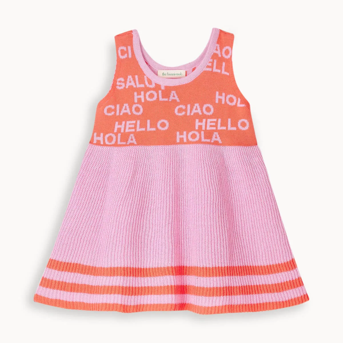 Paris - Coral Stripe Knit Baby & Kids Sun Dress