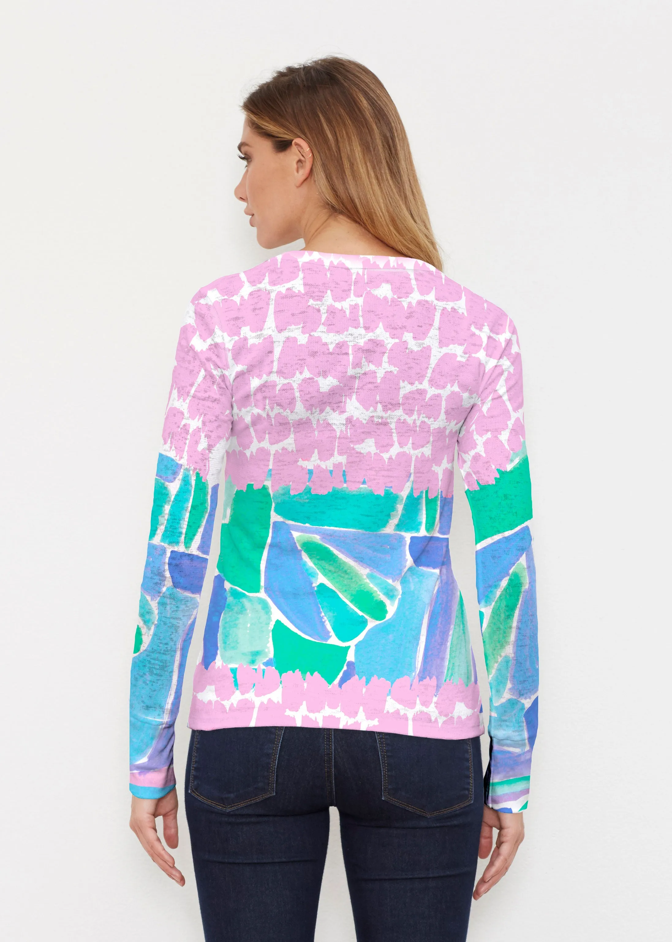 Pebble Walk Blue (17260) ~ Thermal Long Sleeve Crew Shirt