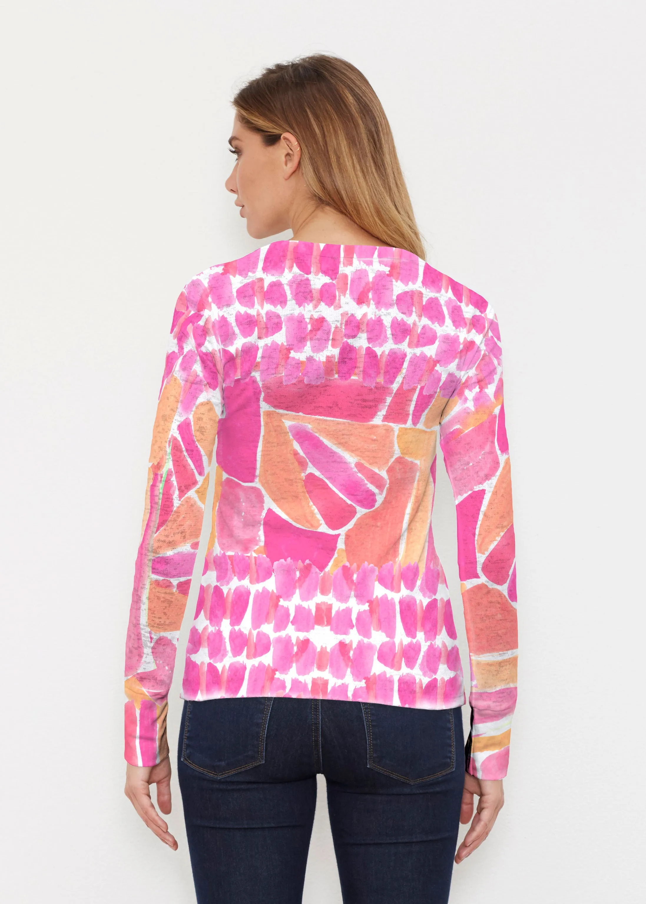 Pebble Walk Orange (17261) ~ Thermal Long Sleeve Crew Shirt