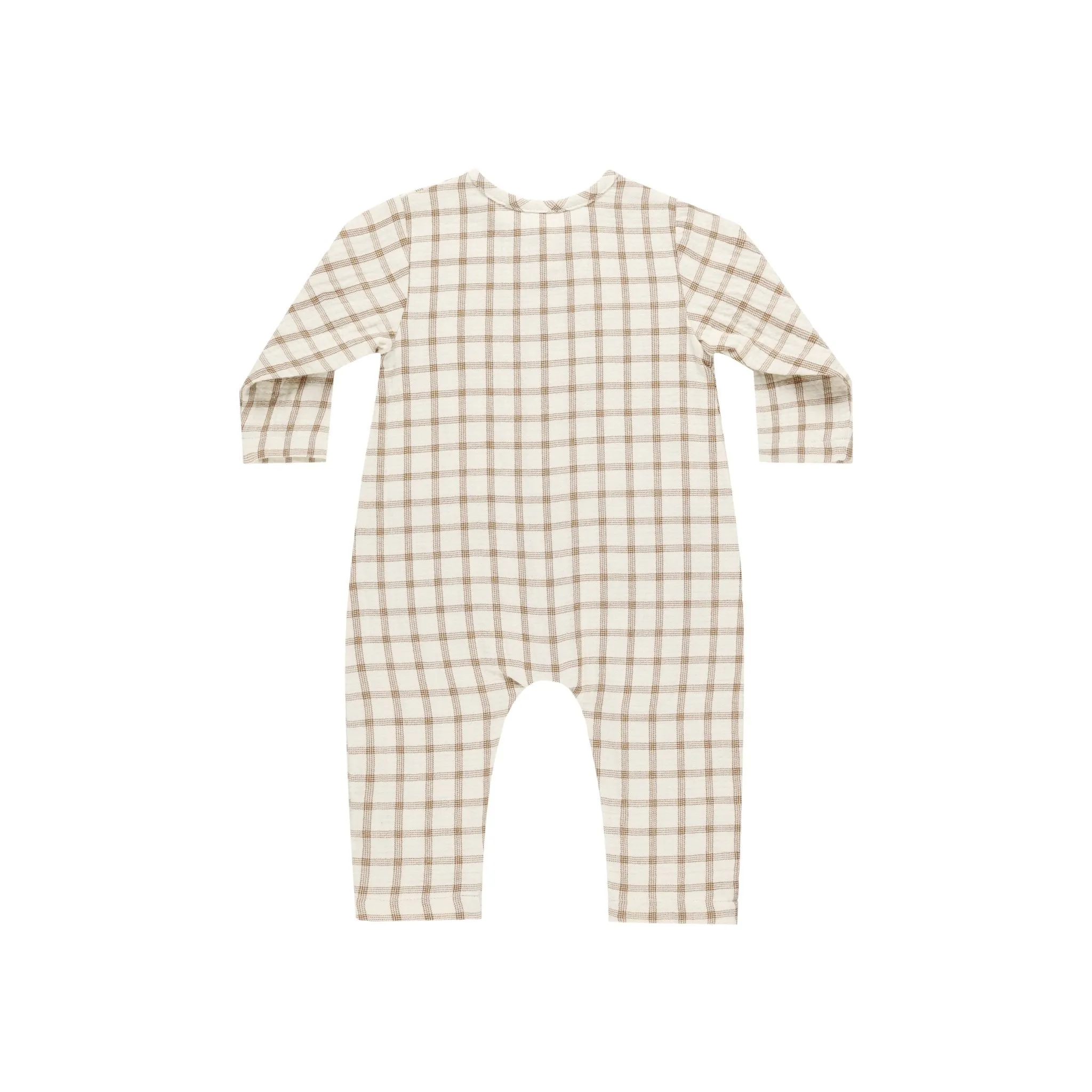 Quincy Mae Pocketed Woven Jumpsuit - Cinnamon Plaid