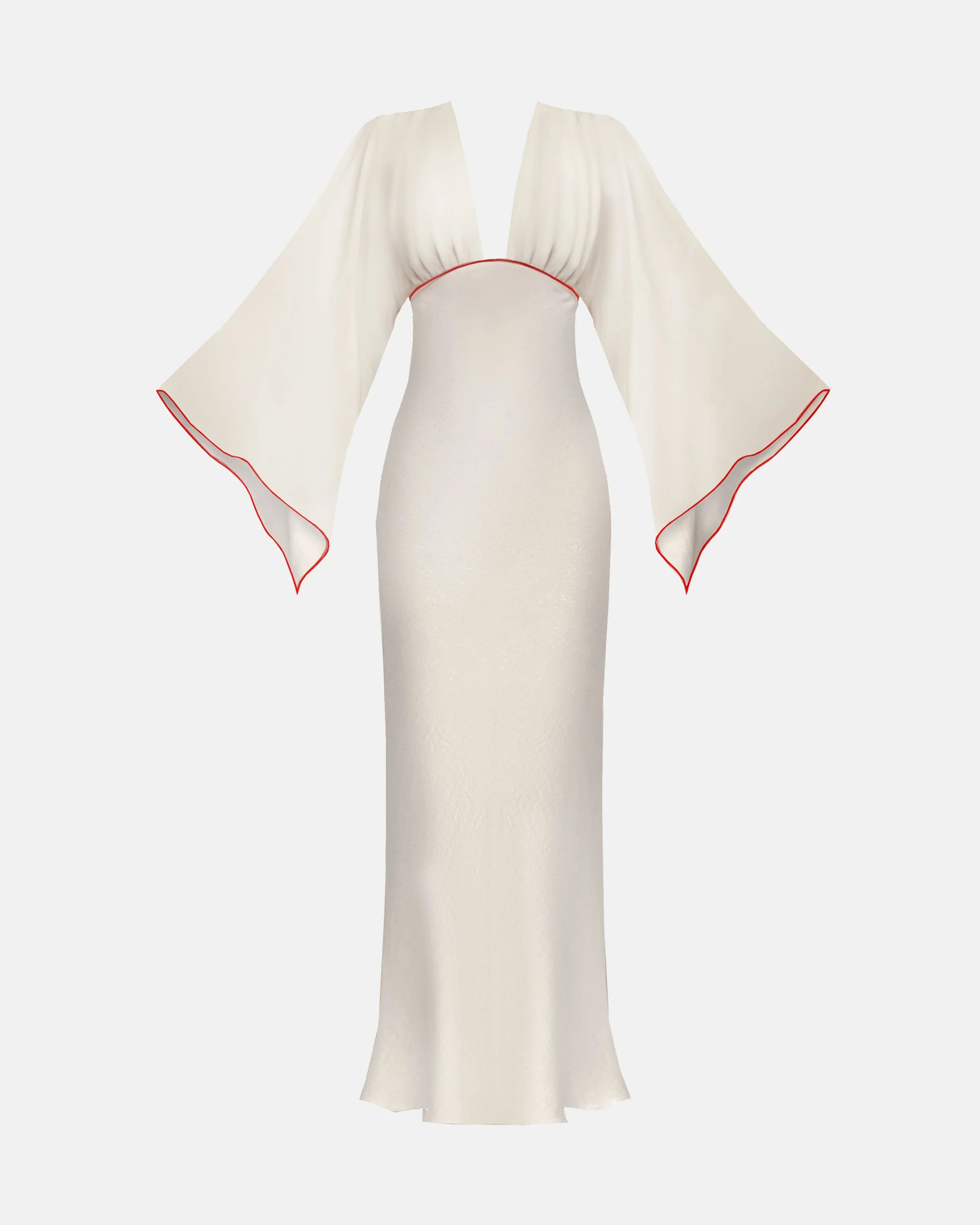 Scarlett Kimono Gown in Alabastrine White