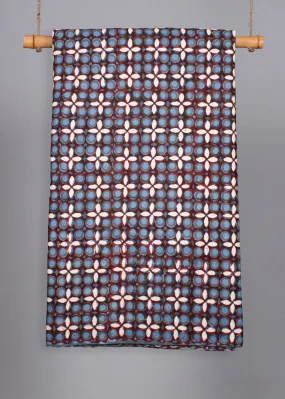 Starlight Lanes Rust Cotton Hand Block Printed Fabric