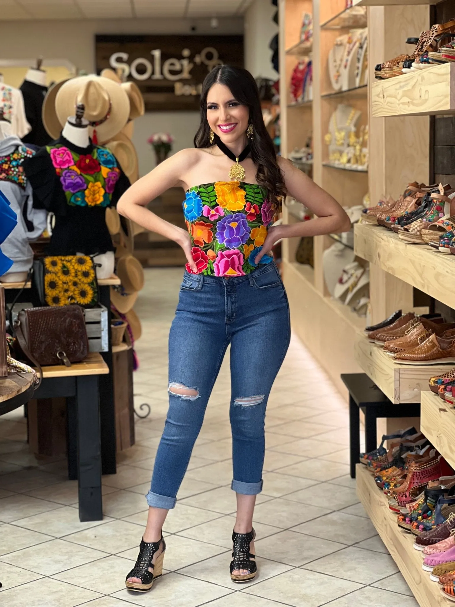 Strapless Zinacatan Crop Top