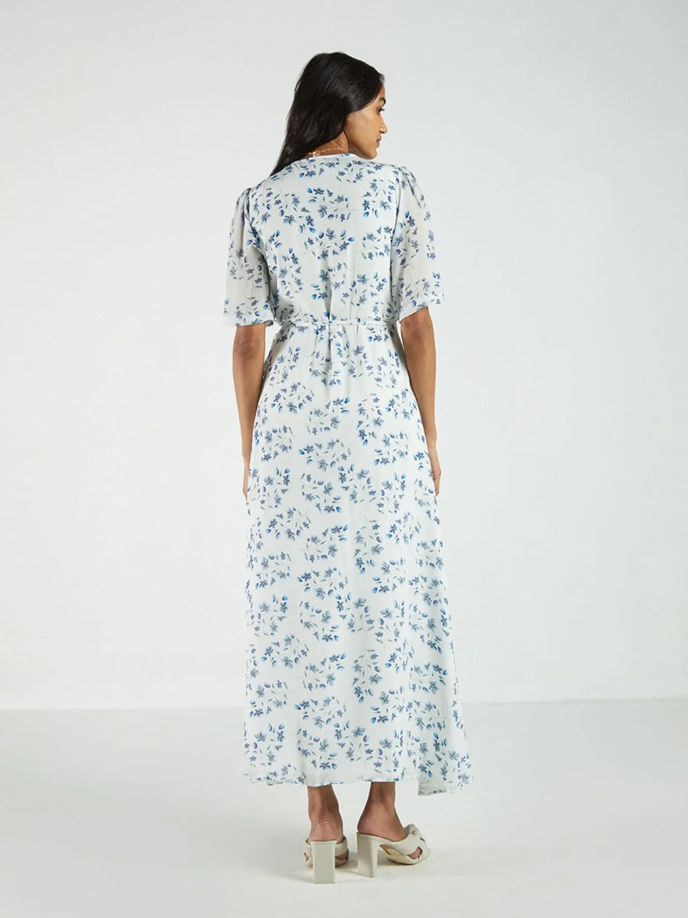 Summer Rains Wrap Dress, Visions of Blue Print