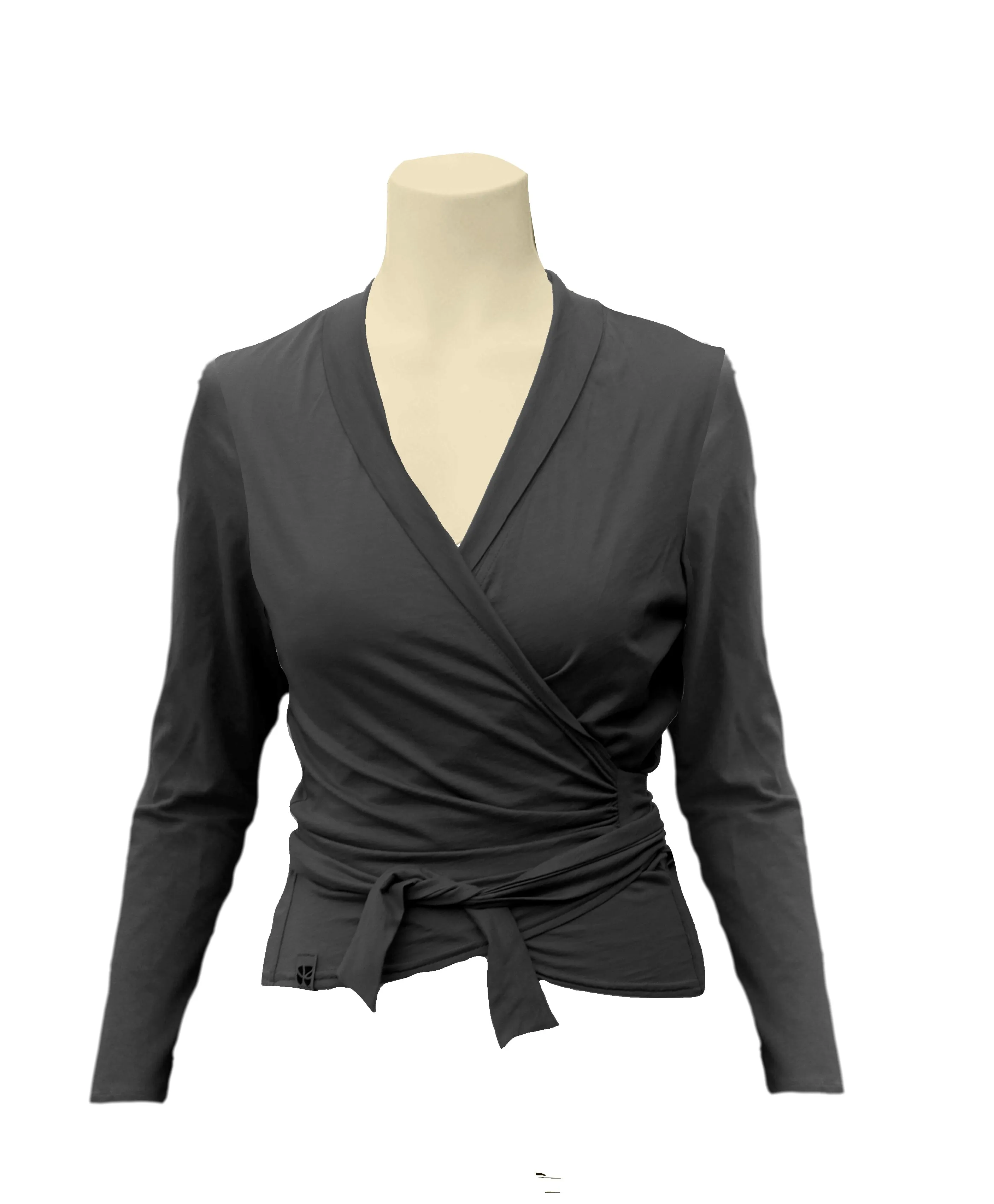 Wikkelvest van organische katoenen tricot  (B) / wrap cardigan of organic jersey